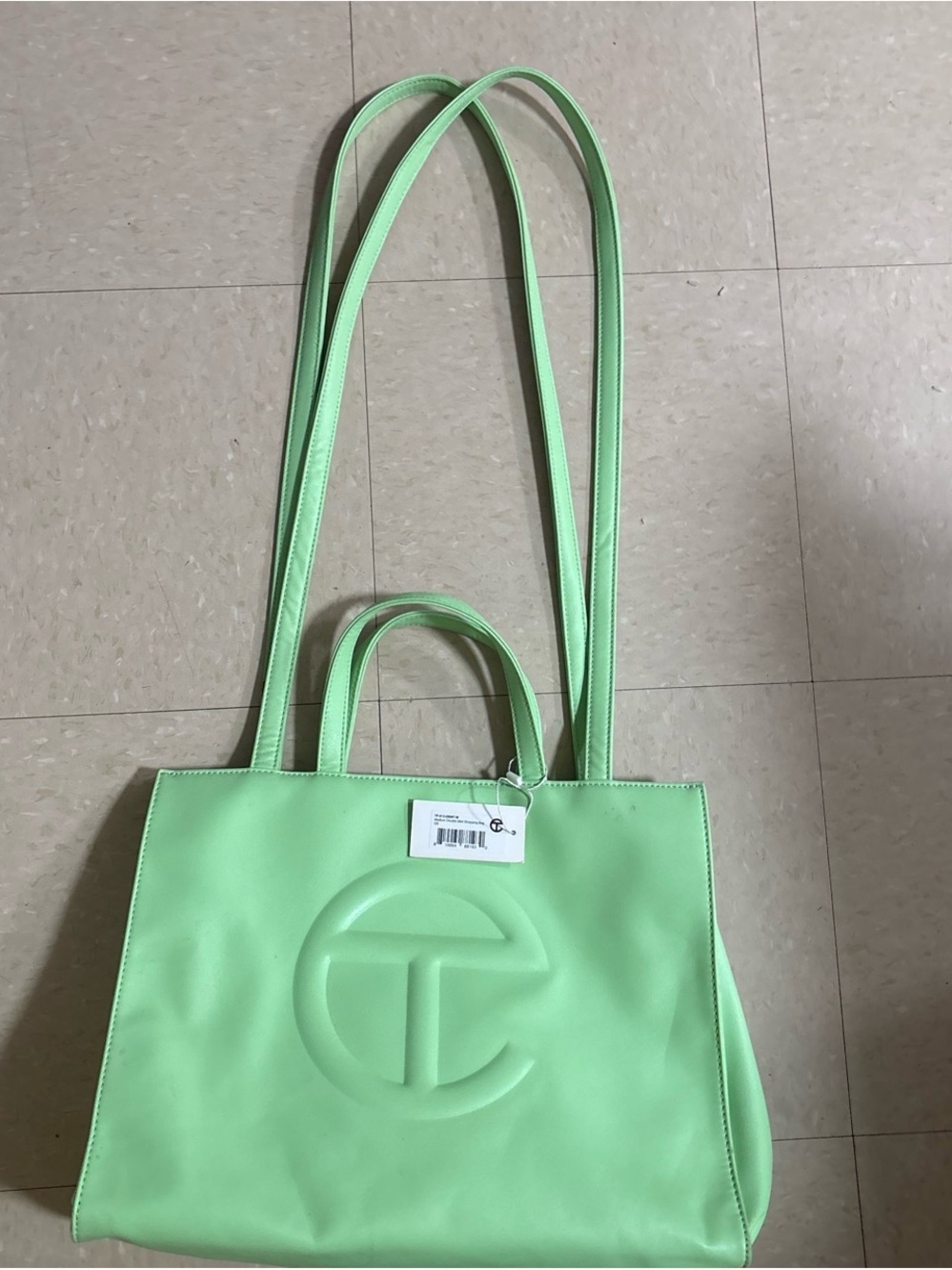 Telfar Mint Green Tote with Embossed Logo